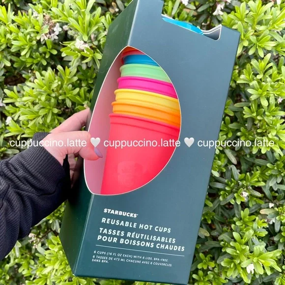🌈NEW SET✨Starbucks 2022 Summer Neon Hot Cups & Sunlight Activated Cold Cups - Picture 9 of 13